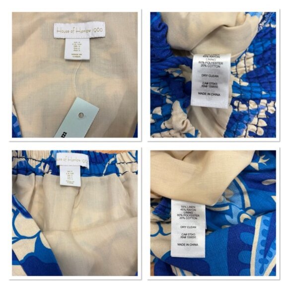 House f arlow 960 lue ream loral inen lend iece kirt et - Picture 7 of 15